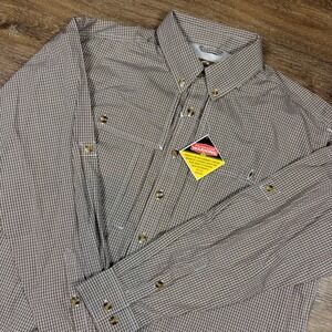 Drake Waterfowl Systems Shirt Men's M Plaid Long Sleeve Button Vented Fishing